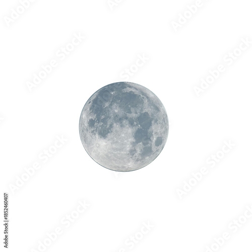 Realistic Full Moon Isolated on Transparent Background PNG