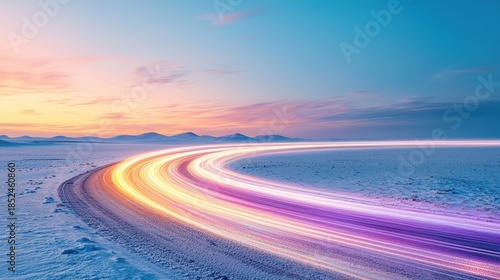 Long Exposure of Vibrant Light Streaks Capturing the Future of Clean Sustainable Energy