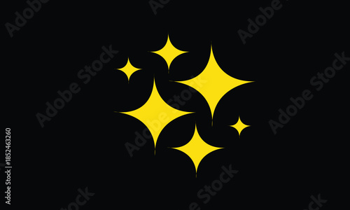 Yellow Sparkles on Black Background