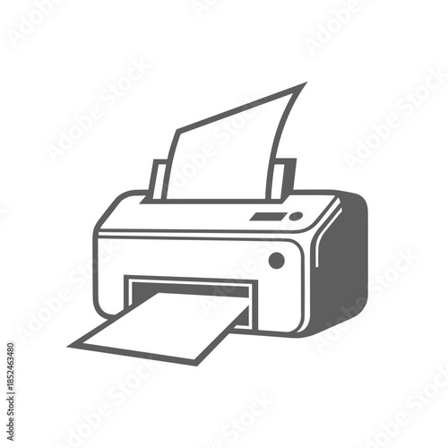 Modern Printer Printing Paper Office Equipment Technology.