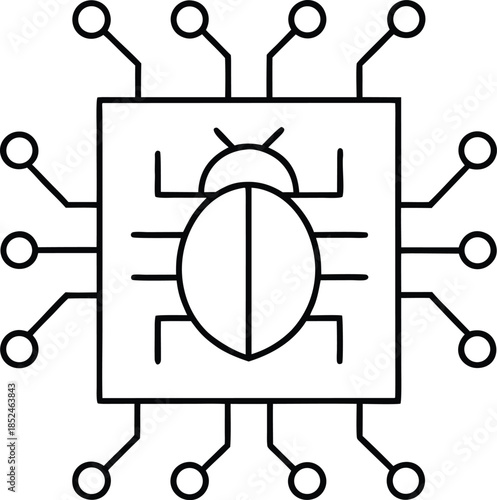 bug bounty line art vector illustration on transparent background