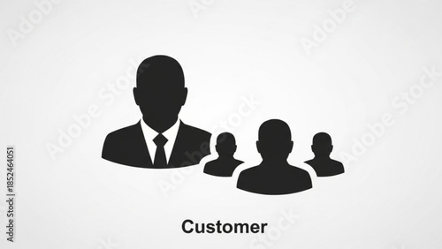 Group of business people customer service team silhouettes