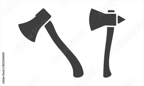 Black Axe Silhouettes Vector – Sharp Cutting Tool Weapon Icons