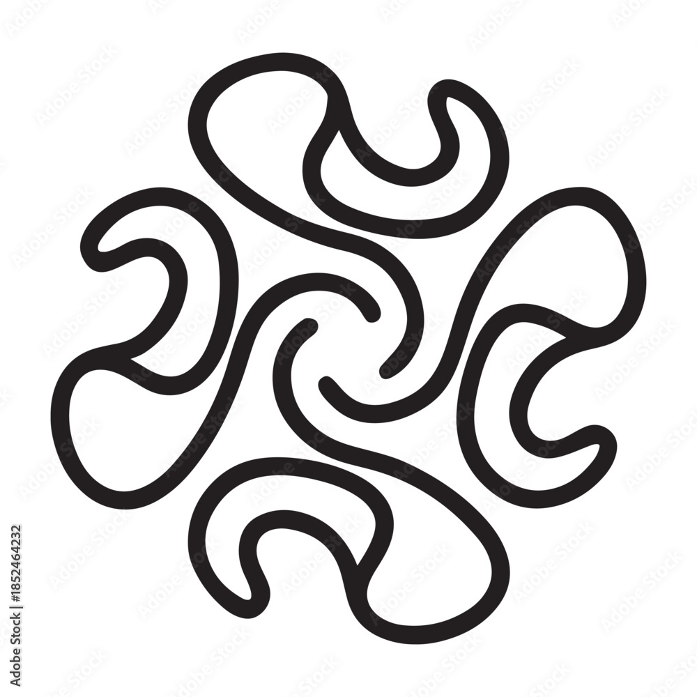 Obraz premium Abstract floral vector background featuring a black vintage pattern with elegant swirls, curves, and flower silhouette elements for a stylish wallpaper design illustration