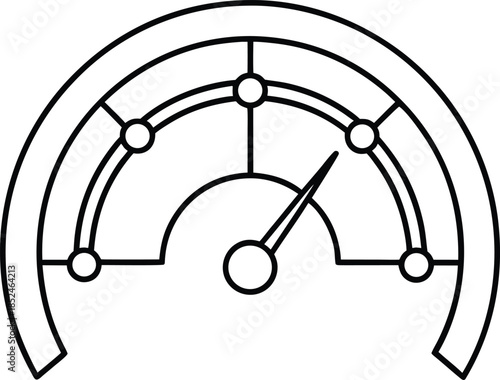 siem dashboard line art vector illustration on transparent background