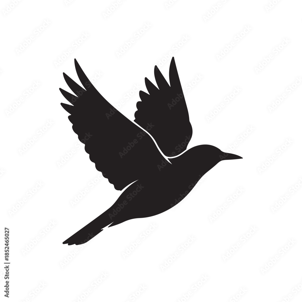 Fototapeta premium Lark silhouette icon vector flat design