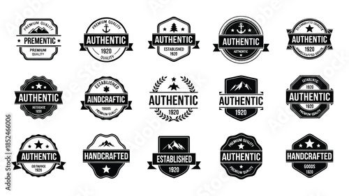 Vintage style authentic and handcrafted label collection for premium products