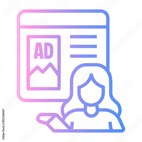 sponsored Line Gradient Icon