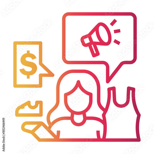 sponsored Line Gradient Icon