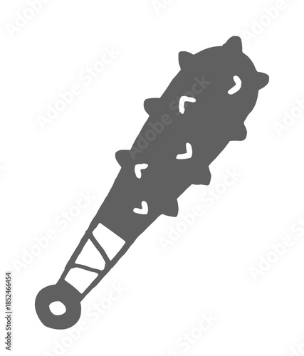 木版画風の鬼の金棒