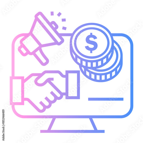 sponsored Line Gradient Icon