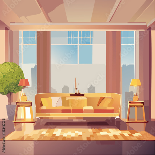 modern living room with window