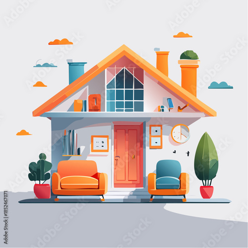 modern living room with window