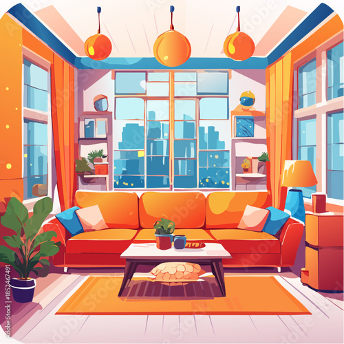 modern living room with window