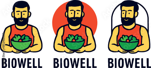 Three Men Holding Salads Promoting Healthy Lifestyle Choices