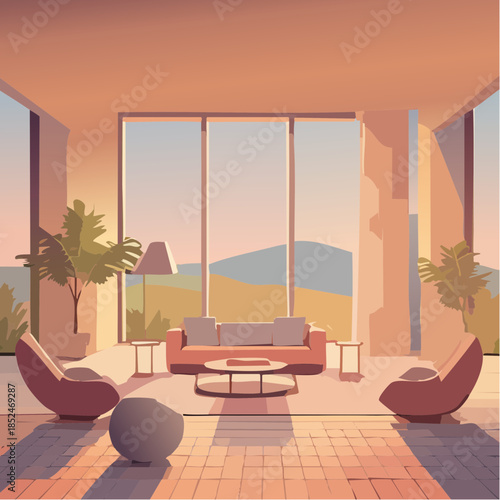 house with flowers and birds