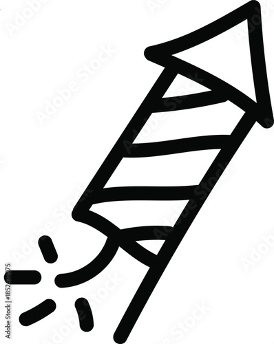 Rocket Ship Launching into Sky with Flames