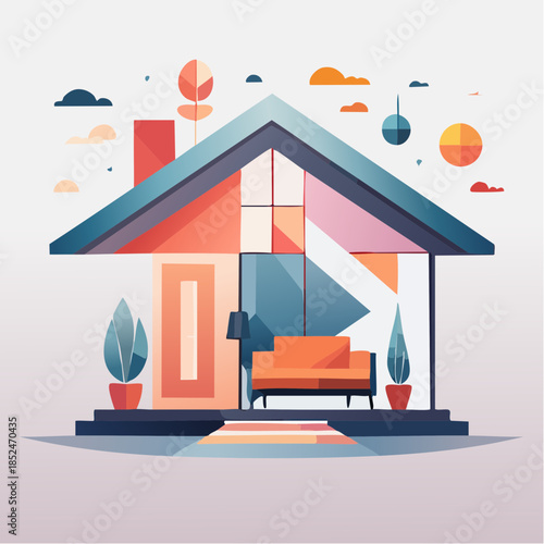 modern office building in night