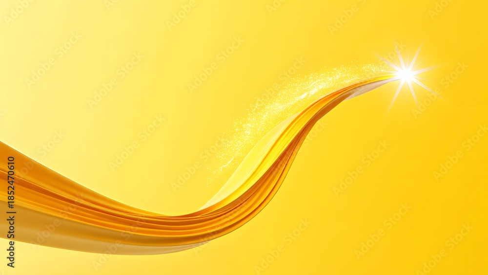 Fototapeta premium Golden abstract wave design with sunlight reflection creating a smooth gradient effect