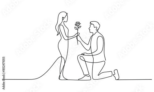 Happy valentine day concept with Man proposing to woman 