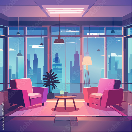 modern office building in night