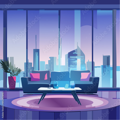 modern office building in night