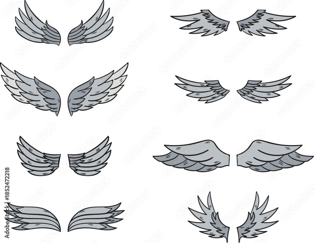 Fototapeta premium Tribal wing eagle tattoo design for modern artistic projects vector