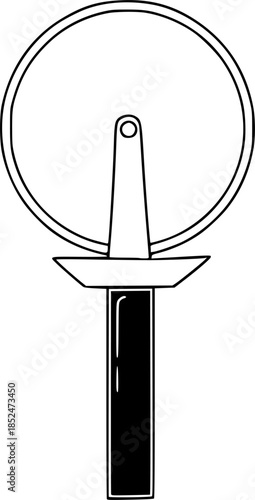 Pizza Cutter Vector Silhouette Illustration