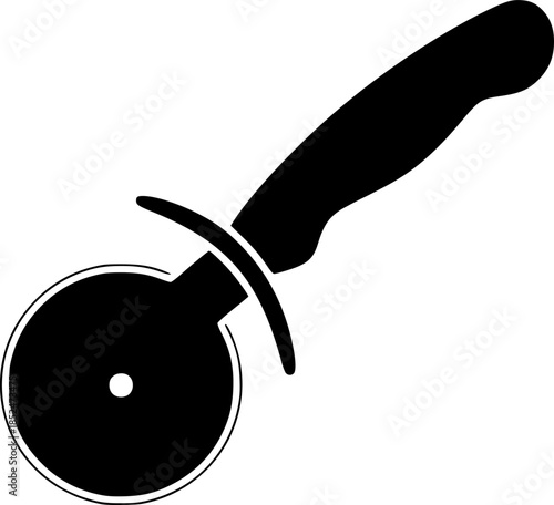 Pizza Cutter Vector Silhouette Illustration