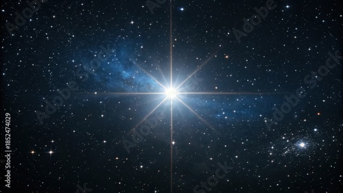 A single impossibly bright star burns alone in the vast, dark expanse of the universe, creating a brilliant celestial spectacle.