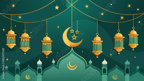 Ramadan Kareem greeting card showcasing artistic elements and heartfelt wishes for the holy month..eps