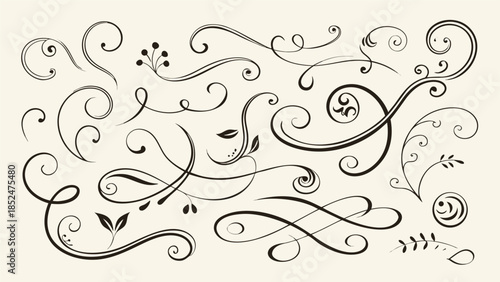 Handwritten cursive letters arranged artistically, highlighting the fluidity and grace of the script..eps