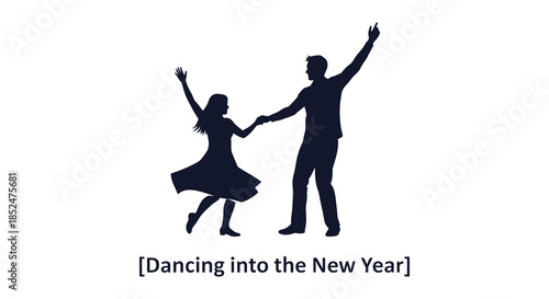 A joyful couple dances intimately a dark silhouette celebrating a special occasion