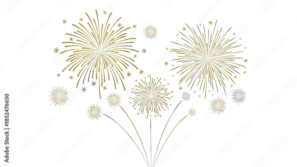 Obraz premium Fireworks exploding in the night sky, dandelion seeds dispersing in the air, a creative illustration