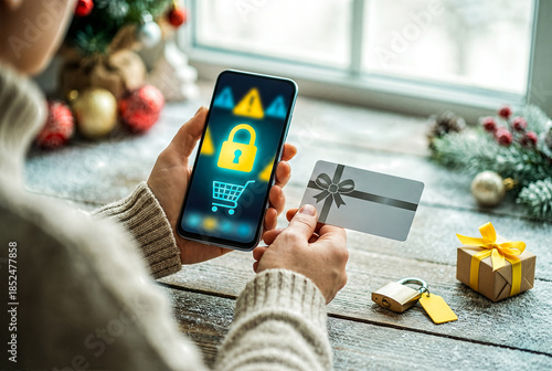 Secure online holiday shopping with phone and gift card