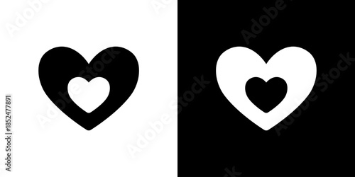 二重ハートのアイコン