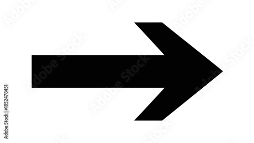 Bold Black Arrow Pointing Right Directional Symbol.