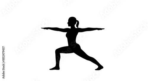 A serene yoga pose is depicted in a simple illustration, capturing a moment of tranquility and balance with a warrior stance.