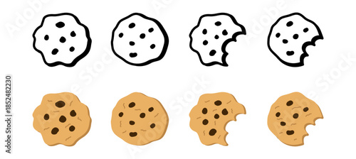 cookies doodle hand drawing icon