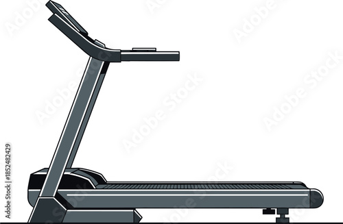 Treadmill exercise machine illustration showing modern indoor fitness equipment for running cardio workout home gym and training