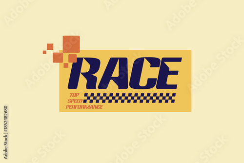 streetwear graphic design t-shirt print design template Retro Race Top Speed Performance Emblem