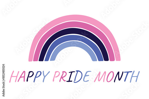 Colorful rainbow shape Omnisexual pride flag Happy pride day LGBTQIA community Pride Month Vector hand drawn doodle for posters, stickers, logo, cards