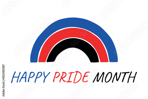 Colorful rainbow shape Polyamory pride flag Happy pride day LGBTQIA community Pride Month Vector hand drawn doodle for posters, stickers, logo, cards