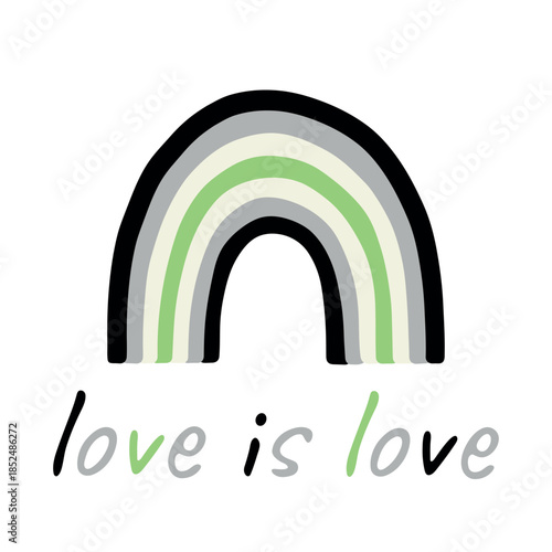 Colorful rainbow shape Agender pride flag Happy pride day LGBTQIA community Pride Month Vector hand drawn doodle for posters, stickers, logo, cards