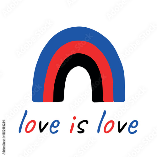 Colorful rainbow shape Polyamory pride flag Happy pride day LGBTQIA community Pride Month Vector hand drawn doodle for posters, stickers, logo, cards