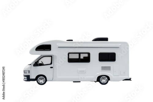 White camper for recreation and travel on a transparent background