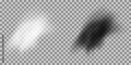 Abstract light and shadow effects transparent overlay elements for design representing illumination and darkness EPS vector