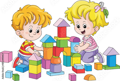 children playing with blocks
