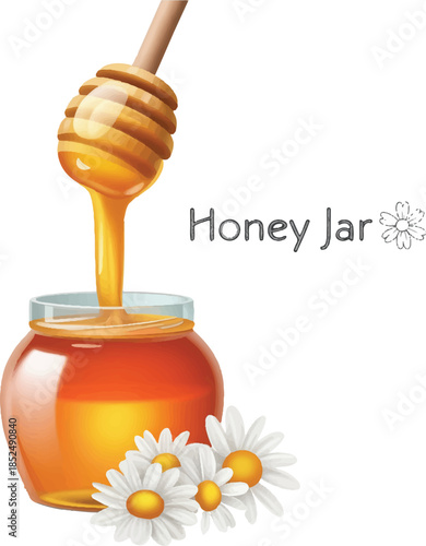 honey in a glass jar