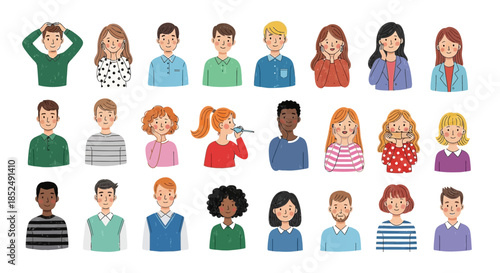 Diverse group of people illustrations